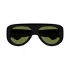 Bottega Veneta Bv1362s Linea Ribbon Bv1362s 006 Black Green Sunglasses