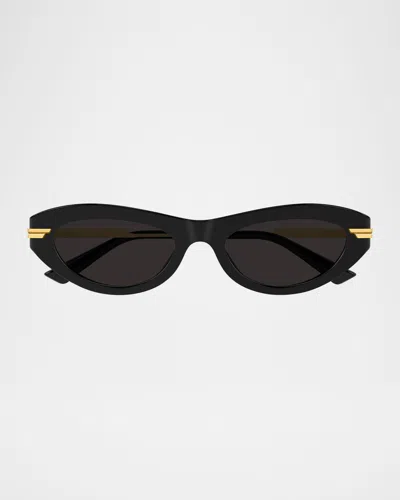 Bottega Veneta Bv1368s Cat-eye Recycled Acetate Sunglasses In Black