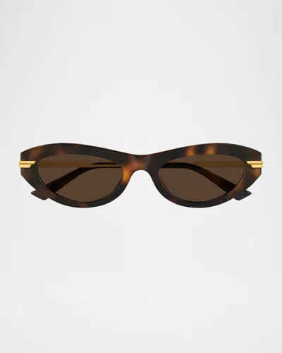 Bottega Veneta Bv1368s Cat-eye Recycled Acetate Sunglasses In Brown