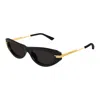 Bottega Veneta Bv1390s Signature Icons 001 Black Gold Grey Sunglasses