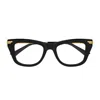 Bottega Veneta Bv1370o Linea Ribbon 001 Black Gold Glasses