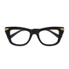 Bottega Veneta Bv1370o Linea Ribbon 001 Black Gold Glasses