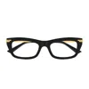 Bottega Veneta Bv1371o Linea Ribbon 002 Havana Gold Glasses In Black