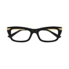 Bottega Veneta Bv1371o Linea Ribbon 002 Havana Gold Glasses In 001