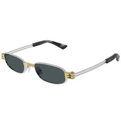 BOTTEGA VENETA BV1381S-003SILVER-SILVER-BLUE