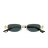 Bottega Veneta Bv1381s Linea Other 003 Silver Blue Sunglasses In Green