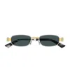 Bottega Veneta Bv1381s Linea Other 003 Silver Blue Sunglasses In Gold