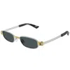 Bottega Veneta Bv1381s Linea Other 003 Silver Blue Sunglasses In Green