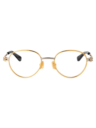 Bottega Veneta Bv1382o Glasses In Gold-gold-transparent