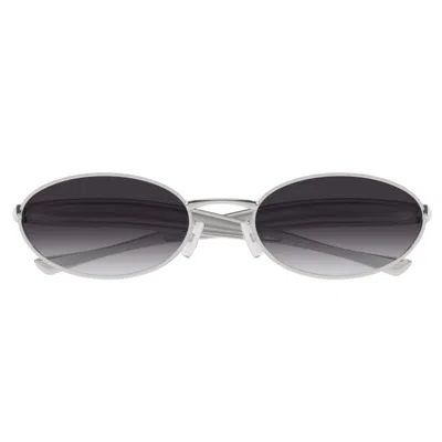 Bottega Veneta Bv1386s Linea Signature Icons 003 Silver Grey Sunglasses In Gray
