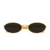 Bottega Veneta Bv1386s Sardine Linea Signature Icons 001 Gold Grey Sunglasses In Gold