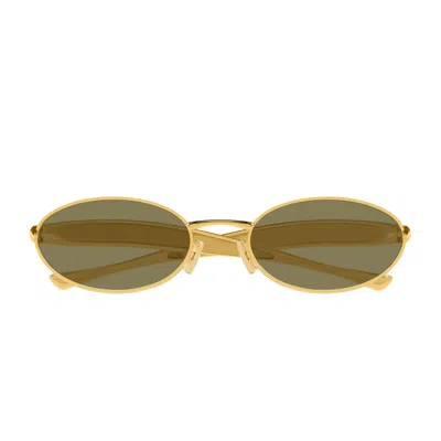 Bottega Veneta Bv1386s Sardine Linea Signature Icons 006 Gold Green Sunglasses