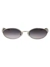 Bottega Veneta Silver-silver-grey Metal Sunglasses In Silver