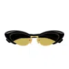 Bottega Veneta Bv1387s Linea Ribbon Sunglasses In Black
