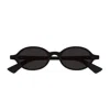 Bottega Veneta Bv1388s Linea Ribbon 001 Black Grey Sunglasses In Black