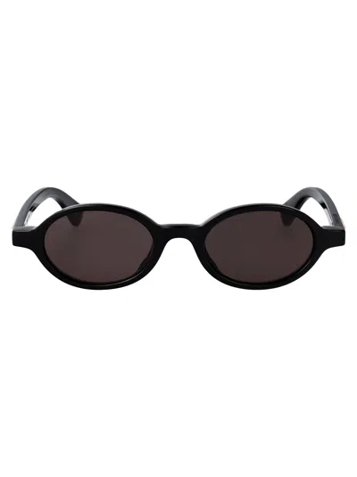 Bottega Veneta Bv1388s Oval Acetate Sunglasses In Black