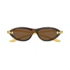 Bottega Veneta Bv1390s Signature Icons 002 Havana Gold Brown Sunglasses