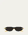 Bottega Veneta Bv1390s Cat-eye Plastic Sunglasses In Black