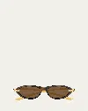 Bottega Veneta Bv1390s Signature Icons 002 Havana Gold Brown Sunglasses In Havana