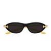 Bottega Veneta Bv1390s Signature Icons 001 Black Gold Grey Sunglasses In Black