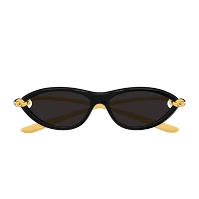 BOTTEGA VENETA BOTTEGA VENETA BV1390S SIGNATURE ICONS 001 BLACK GOLD GREY SUNGLASSES
