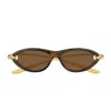 Bottega Veneta Bv1390s Signature Icons 002 Havana Gold Brown Sunglasses