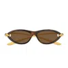 Bottega Veneta Bv1390s Signature Icons 002 Havana Gold Brown Sunglasses