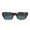Bottega Veneta Bv1393s Linea Ribbon 006 Havana Blue Sunglasses In Brown