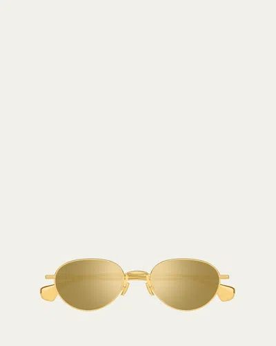Bottega Veneta Gold-gold-gold Metal Sunglasses