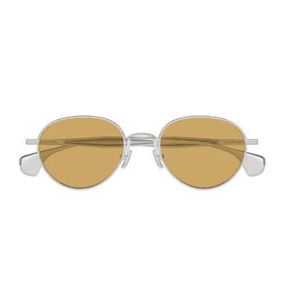 Bottega Veneta Bv1396s Signature Icons 001 Silver Brown Sunglasses