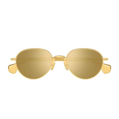 Bottega Veneta Gold-gold-gold Metal Sunglasses