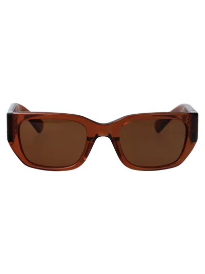 Bottega Veneta Bv1400s Acetate Rectangle Sunglasses In Brown