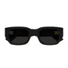 Bottega Veneta Bv1400s Linea Intrecciato 001 Black Grey Sunglasses In Brown