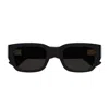 Bottega Veneta Bv1400s Linea Intrecciato 001 Black Grey Sunglasses In Black