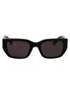 Bottega Veneta Bv1400s Linea Intrecciato 001 Black Grey Sunglasses In Black