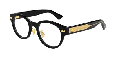 Bottega Veneta Bv1405oa Asian Fit 001 Men's Glasses Black Size 50 - Free Lenses - Blue Light Block Available In Purple