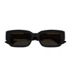 Bottega Veneta Bv1406s Linea Ribbon 001 Black Grey Sunglasses In Black