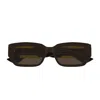 Bottega Veneta Bv1406s Linea Ribbon 003 Brown Sunglasses In Brown