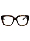 Bottega Veneta Havana-havana-transparent Recycled Acetate Glasses In Black