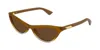 Bottega Veneta Bv1414s 004 Occhiali Da Sole Marroni Per Donna In Brown
