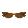 Bottega Veneta Bv1414s Linea Ribbon Bv1414s 004 Brown Sunglasses In Brown
