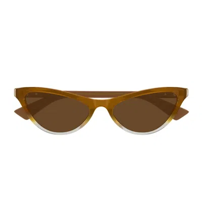 Bottega Veneta Bv1414s Linea Ribbon Bv1414s 004 Brown Sunglasses