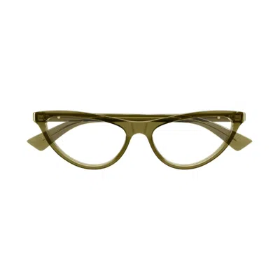 Bottega Veneta Eyewear Cat Eye Fame Glasses In Green