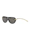 Bottega Veneta Aviator Sunglasses With Curved Arms And Gold-tone Metallic Temples