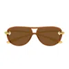 Bottega Veneta Women Two-tone Acetate And Metal Sunglasses In Brown
