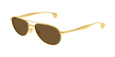 Bottega Veneta Bv1419s 001 Occhiali Da Sole Oro Per Uomo In Gold