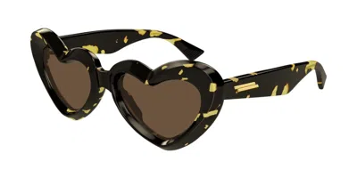 Bottega Veneta Bv1432s 002 Occhiali Da Sole Tartarugatishell Per Donna In Brown
