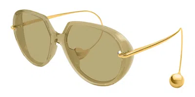 Bottega Veneta Bv1436s 004 Men's Sunglasses Yellow Size 60 In Gold