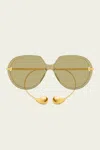 Bottega Veneta Drop 60mm Recycled Acetate Round Sunglasses In Yellow