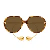 Bottega Veneta Bv1436s Linea Unapologetic 002 Havana Gold Brown Sunglasses In Multi